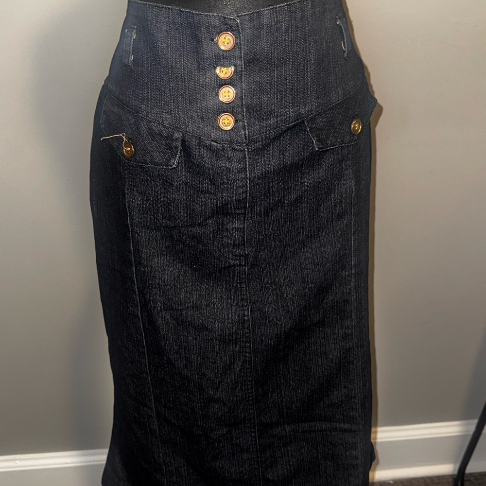 Women's Black Denim Skirt